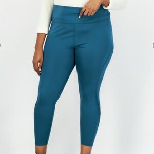 All in Motion Sculpted Streamline High Rise Teal Green 7/8 Leggings Size Small
